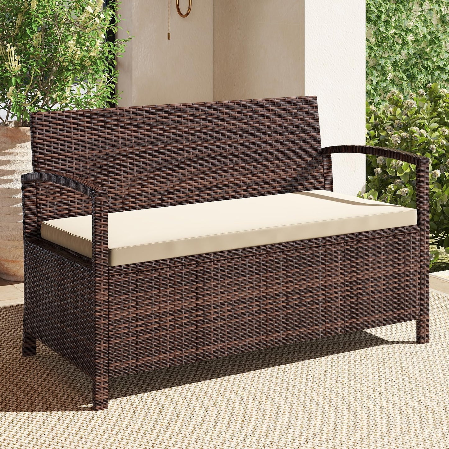 Tangkula 42 Gallon Outdoor Bench with Storage for Porch Backyard Poolside - Product image 9