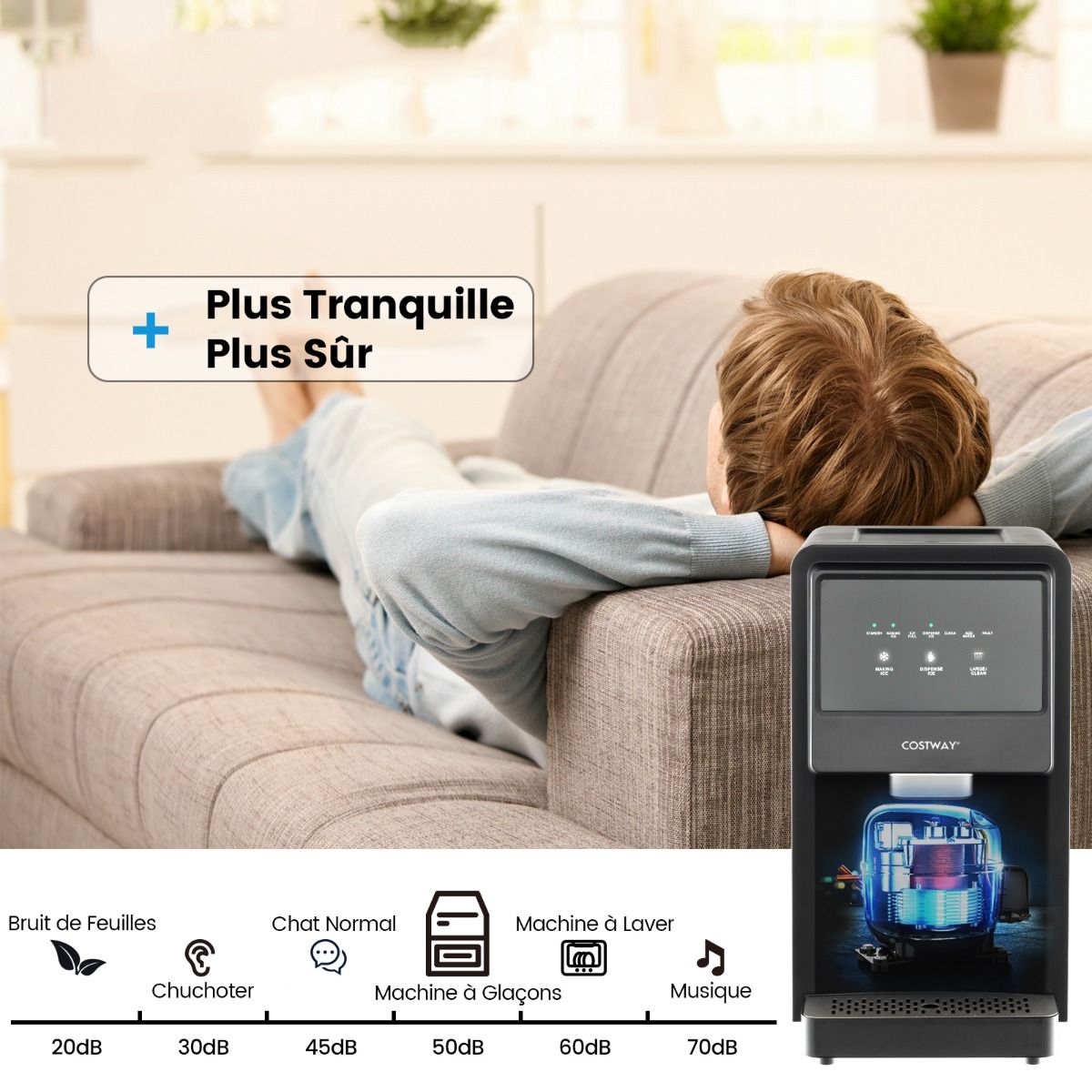 Ice Maker 27kg/24h Countertop LED Display Nugget Maker with Infrared Sensor and Self-Cleaning Ice Storage: 4 kg -