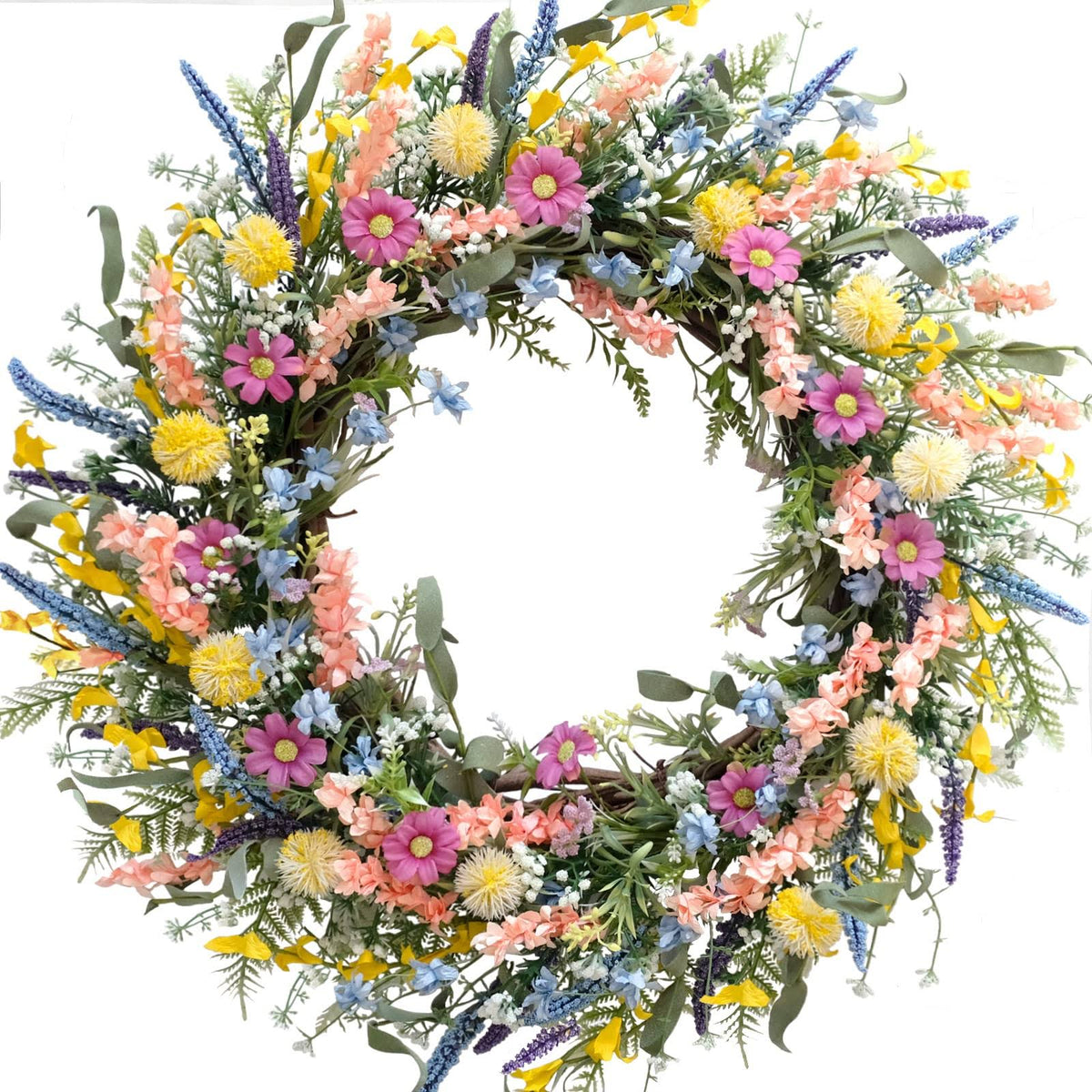 Egolot 24 inch Spring Summer Colorful Flower Wreath for Front Door - Product image 1