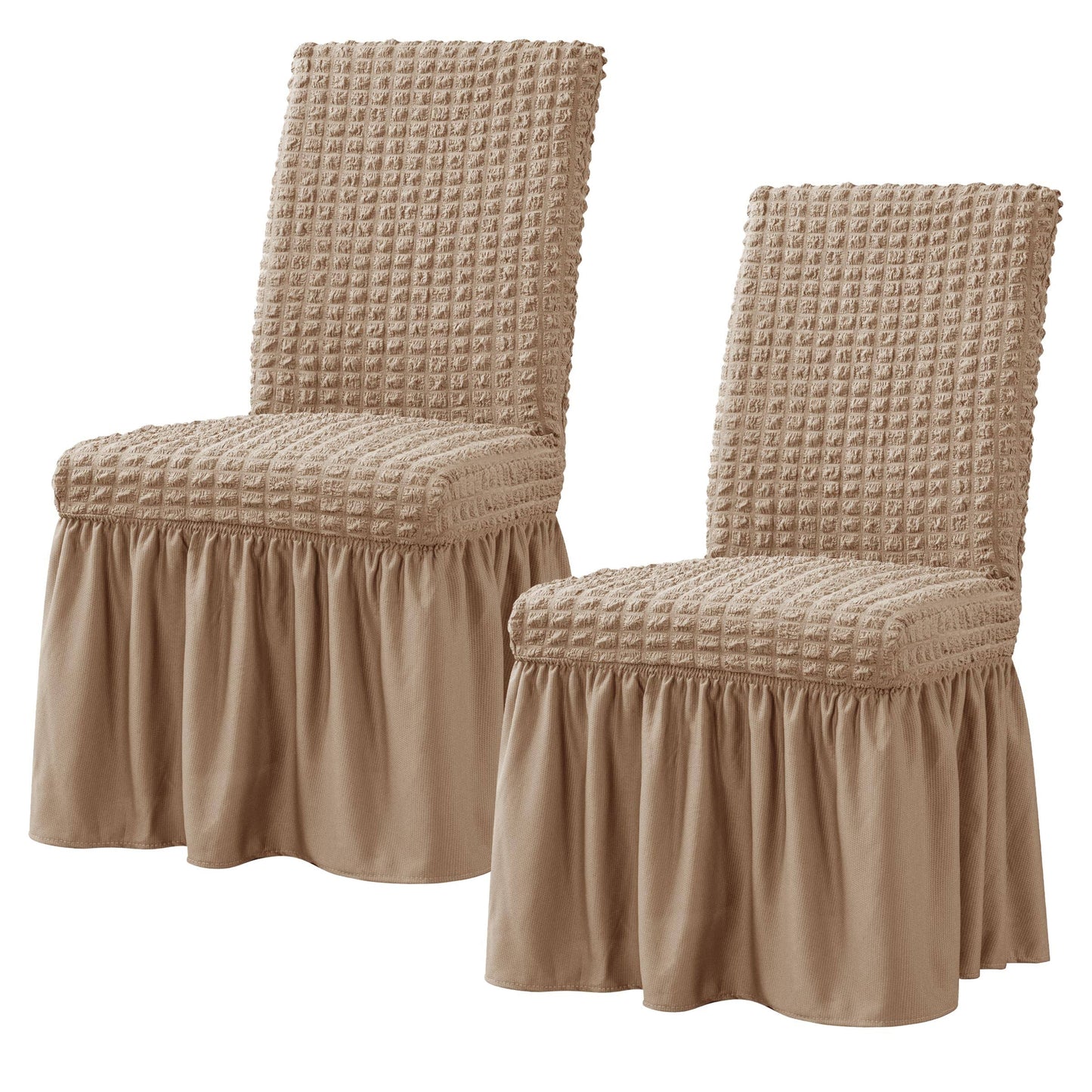 Subrtex 2 Pcs Stretchy Dining Room Chair Covers with Long Skirt, Removable Washable Universal Anti-dirty - Product image 1