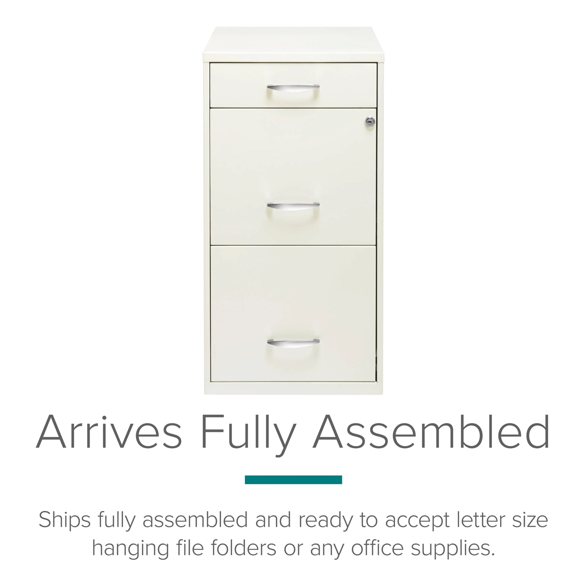 Space Solutions 3 Drawer Letter Width Vertical File Cabinet with Pencil Drawer, White - Product image 14