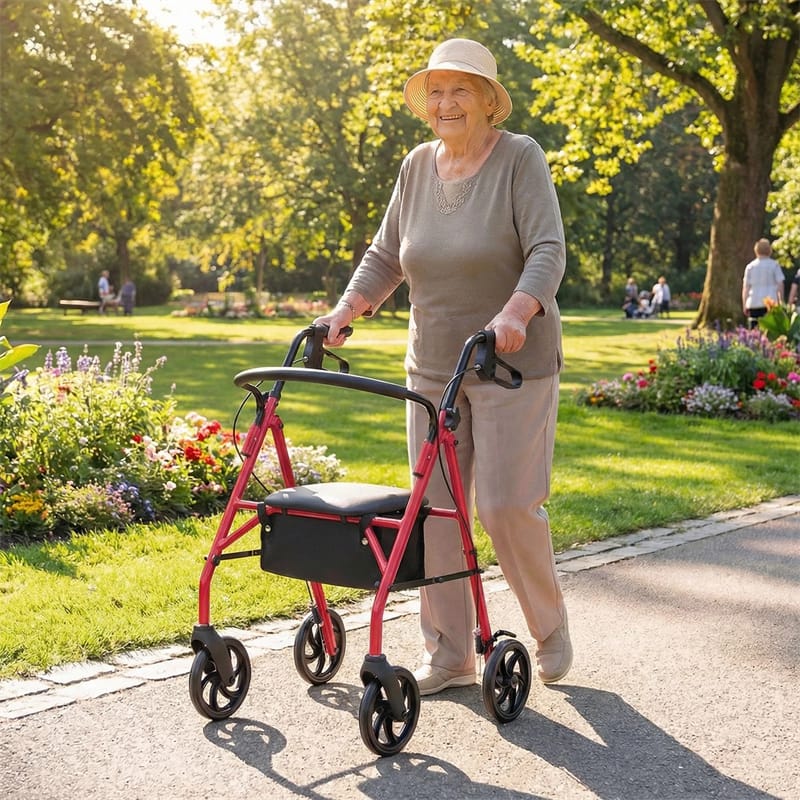 Foldable Rollator Walker with Seat & Height Adjustable Handles for Seniors - Product image 12