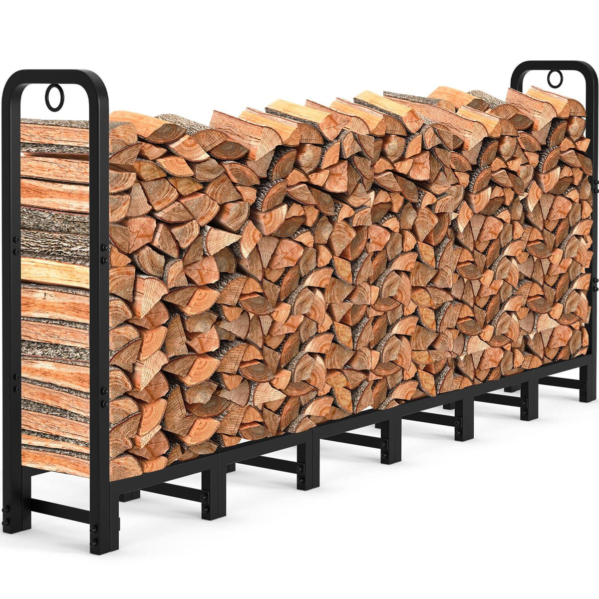 Amagabeli Garden & Home 8ft Outdoor Fire Rack, Fireplace Heavy Duty Firewood Pile Storage Racks for Patio - Product image 1