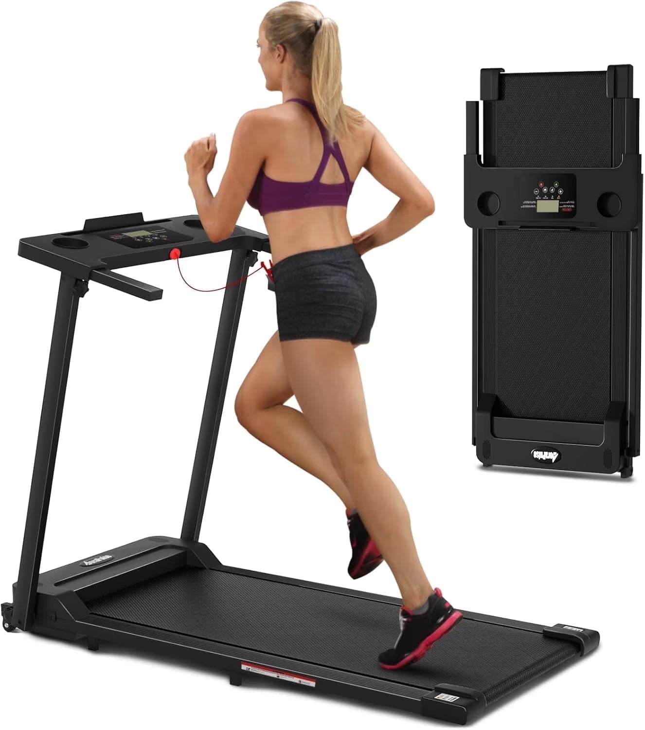 300 lb Portable Folding Treadmill, 3.0 HP Foldable Compact Treadmill for Home Office - Product image 1