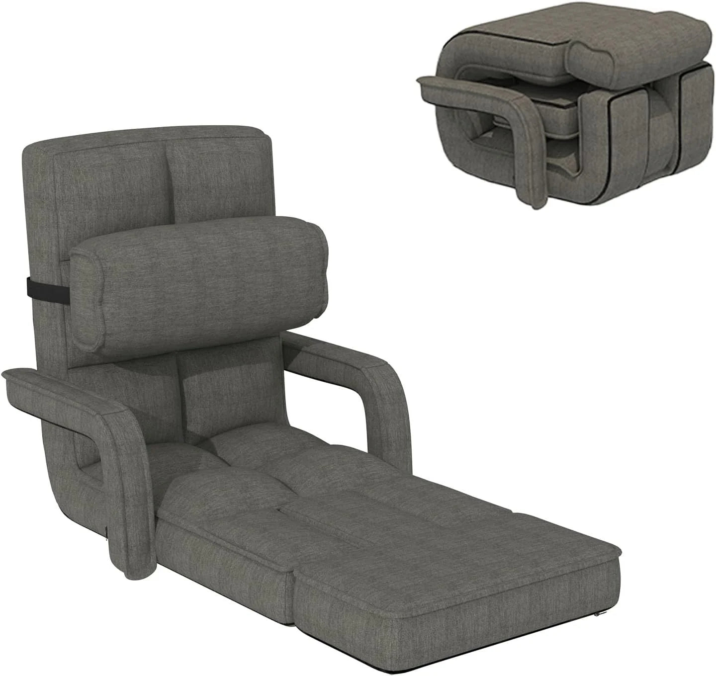 AECOJOY Floor Chair, Padded Folding Gaming Chair with 14-Level Adjustable Backrest, Portable Lazy Sofa - Product image 1