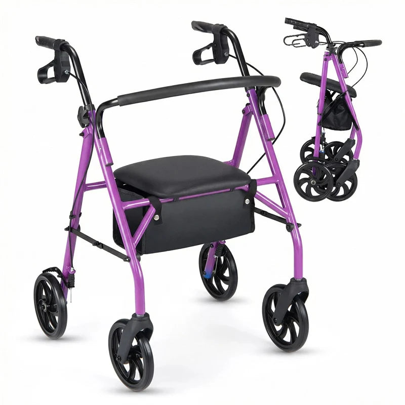 Foldable Rollator Walker with Seat & Height Adjustable Handles for Seniors - Product image 21