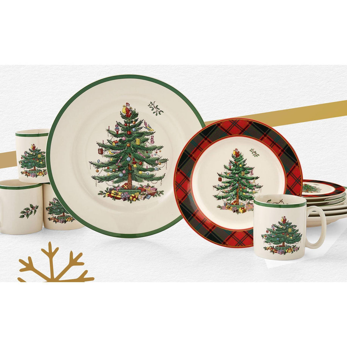 Spode Christmas Tree Tartan 16 Piece Dinnerware Set - Product image 1