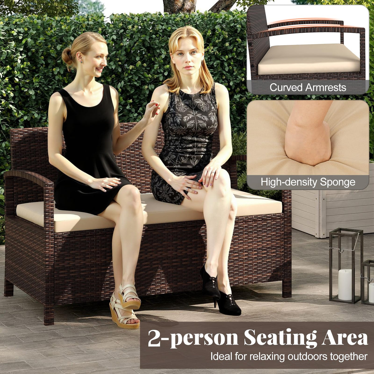 Tangkula 42 Gallon Outdoor Bench with Storage for Porch Backyard Poolside - Product image 4