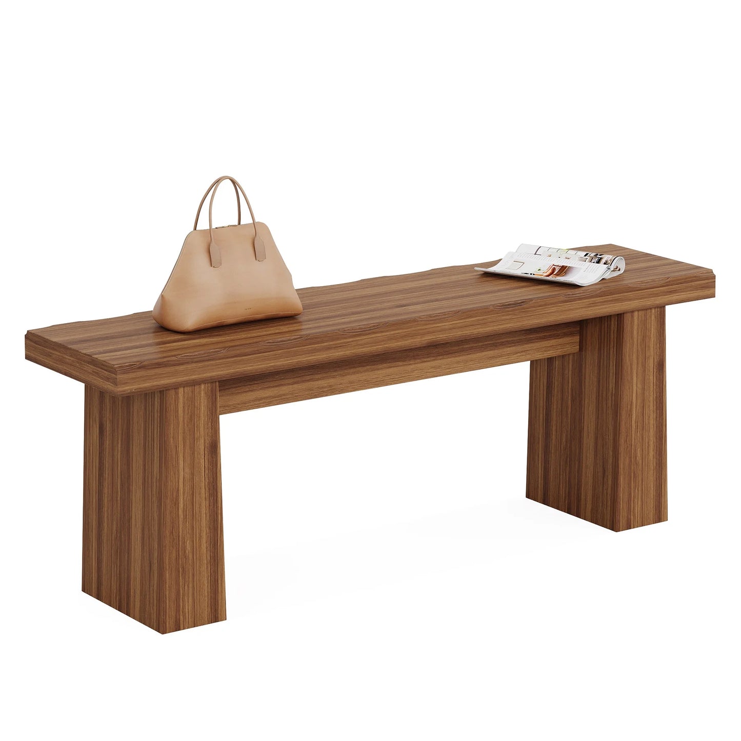 Fnova 48" Wooden Two - Person Backless Entryway Bench with Under - Bench Storage for Outdoor Garden - Product image 14