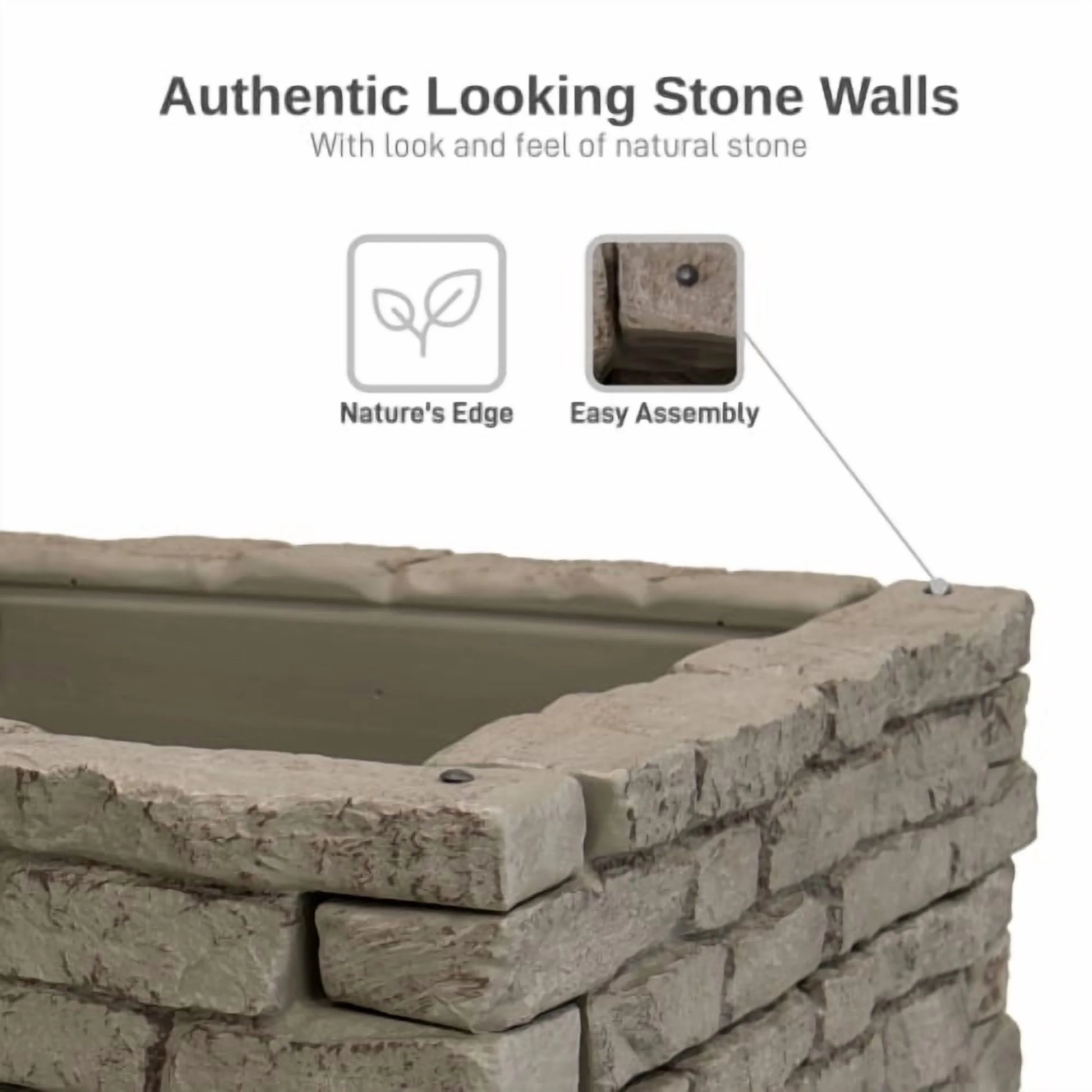 RTS Home Accents Rock Lock Raised Garden Bed Straight Rock (Pack of 2) - Product image 2