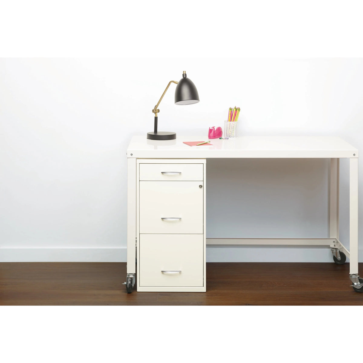 Space Solutions 3 Drawer Letter Width Vertical File Cabinet with Pencil Drawer, White - Product image 18