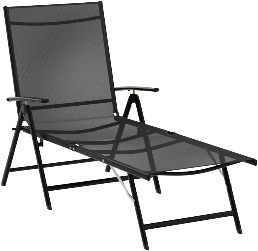 AECOJOY Outdoor Chaise Lounge Chair, Adjustable Reclining Folding Pool Lounger for Poolside - Product image 3