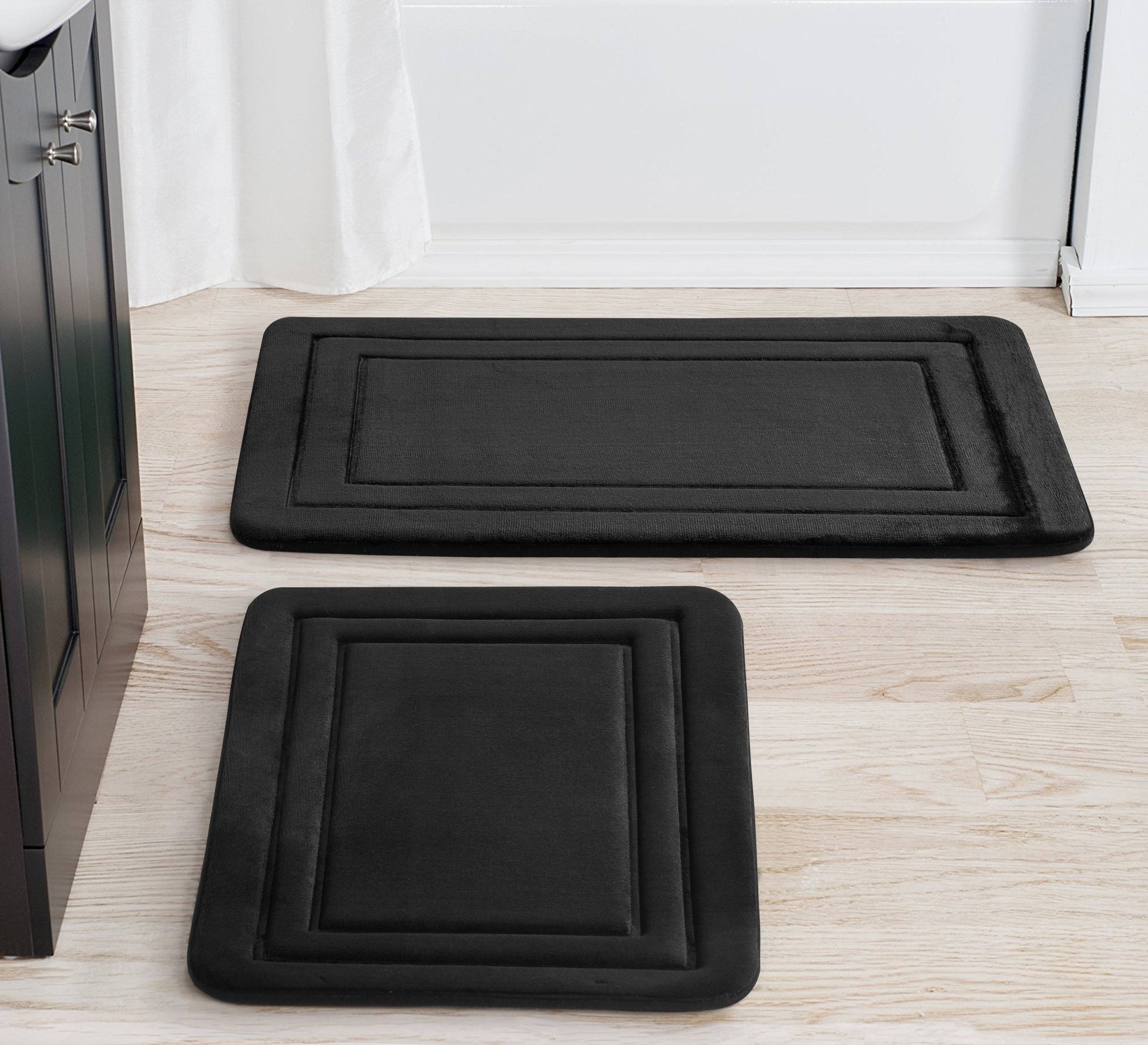Mainstays Memory Foam Bath Rug Set - Black - 1 Each - Product image 1