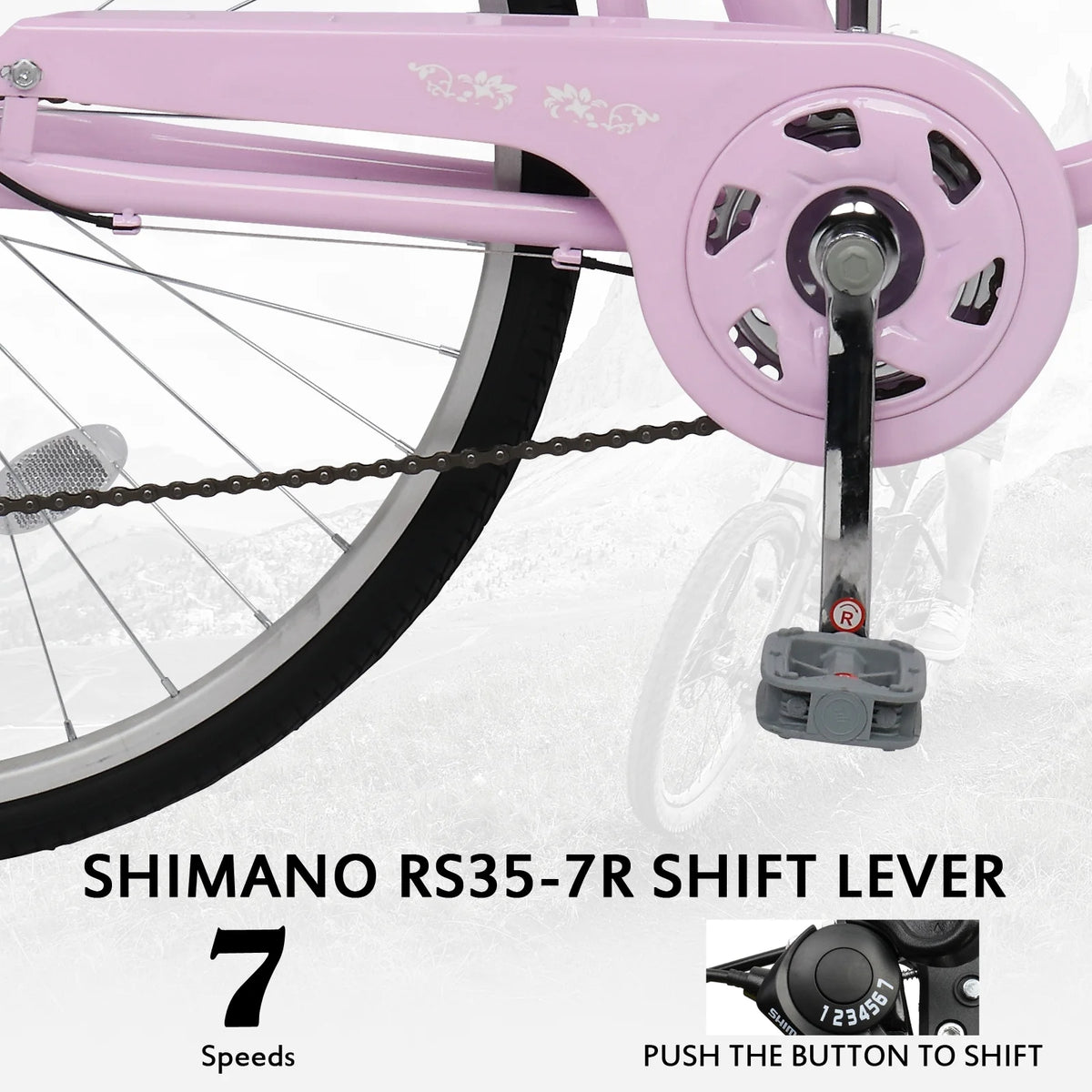 Ktaxon 26in Urban Commuter City Bike, Shimano 7 Speed Adult Road Bicycle, Pink - Product image 2