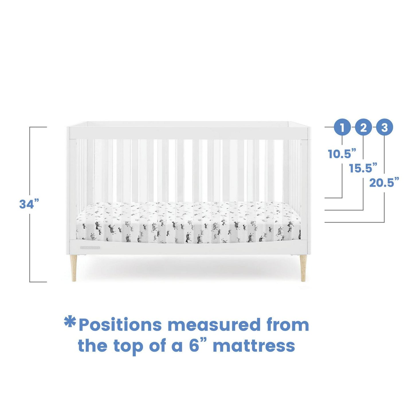 Delta Children Austin Acrylic 4 - in - 1 Convertible Baby Crib - Greenguard Gold Certified - Product image 6