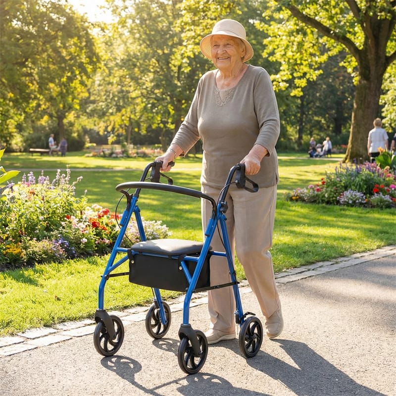 Foldable Rollator Walker with Seat & Height Adjustable Handles for Seniors - Product image 2