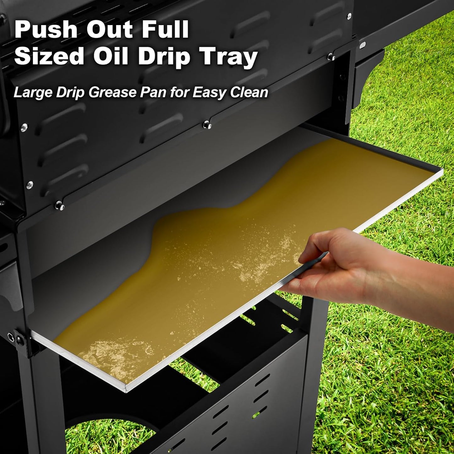 Upgraded 4 Burner BBQ Propane Gas Grill with Cast Iron Grates & Side Stove, 44 - Product image 50