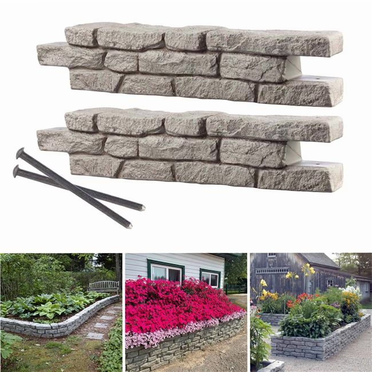 RTS Home Accents Rock Lock Raised Garden Bed Straight Rock (Pack of 2) - Product image 1