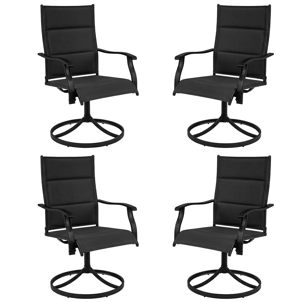 Tangkula Padded Patio Swivel Chairs Set of 4/2 Heavy Duty Metal Frame Rocker Chair - Product image 1