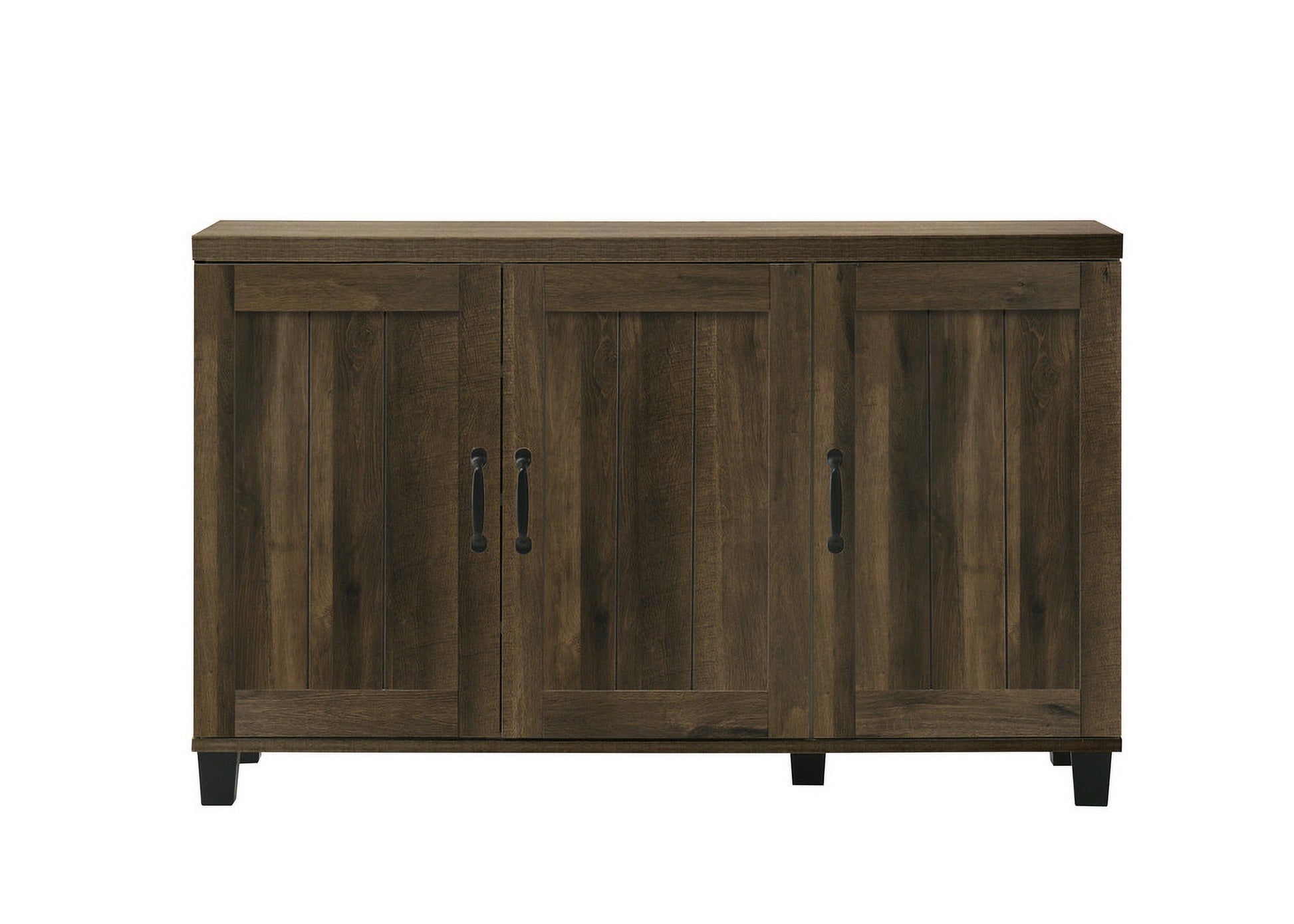 Qumbnk Wood Shoes Storage Cabinet with Handle, 3 Door Accent Cabinet for Living Room, Bedroom, Dark Brown - Product image 3