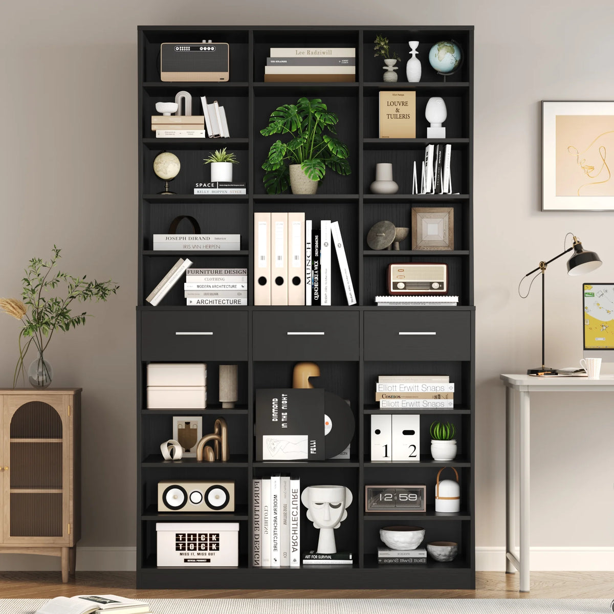 Homfa 75 - Inch Bookshelf and Bookcase with 3 Drawers, Wooden Storage Book Shelf with Adjustable Shelves - Product image 15