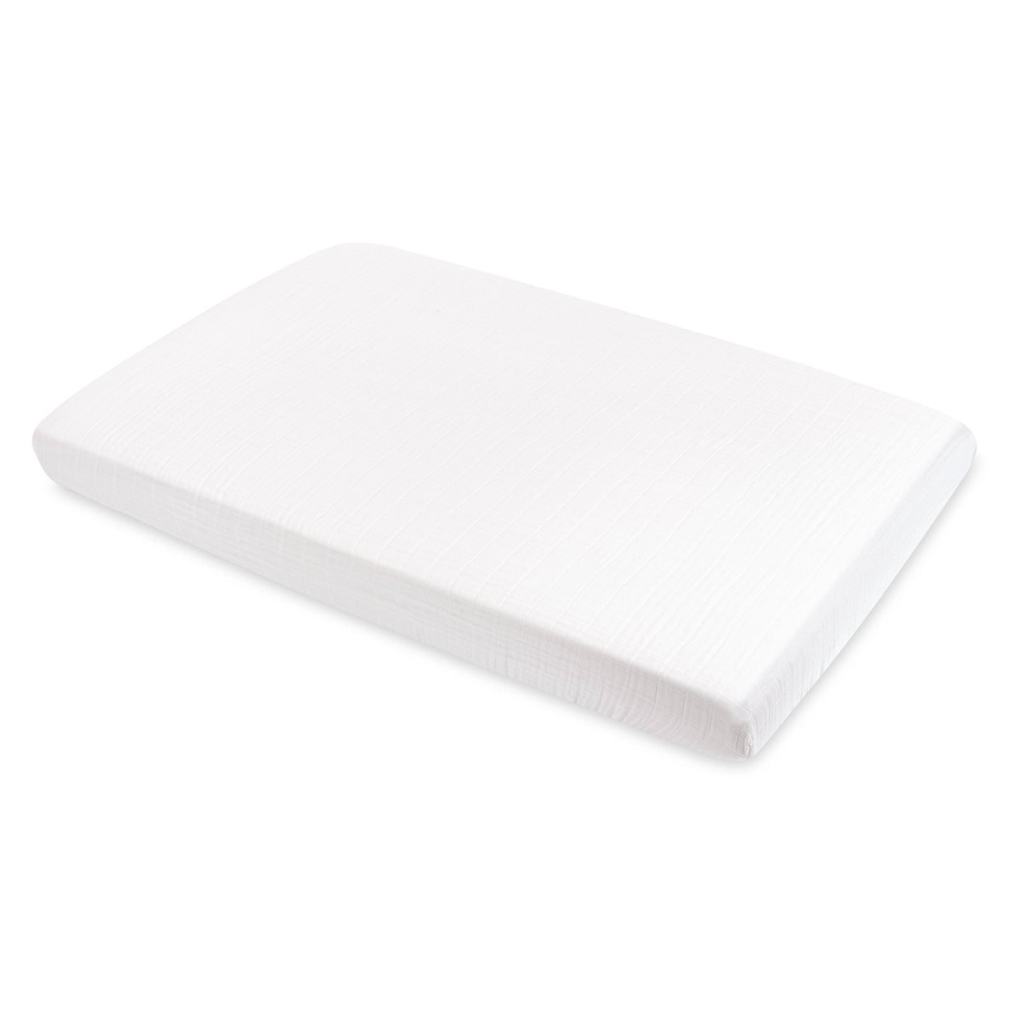 Babyletto Mini Crib Sheet in GOTS Certified Organic Muslin Cotton - White - Product image 1