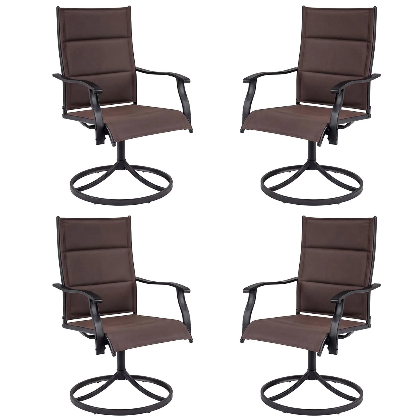 Tangkula Padded Patio Swivel Chairs Set of 4/2 Heavy Duty Metal Frame Rocker Chair - Product image 11