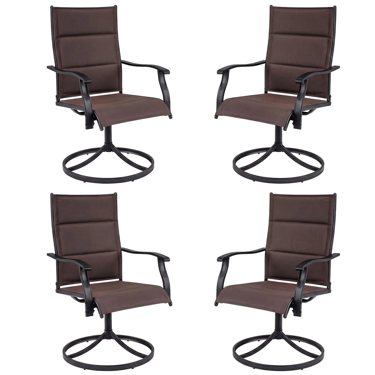 Tangkula Padded Patio Swivel Chairs Set of 4/2 Heavy Duty Metal Frame Rocker Chair - Product image 11