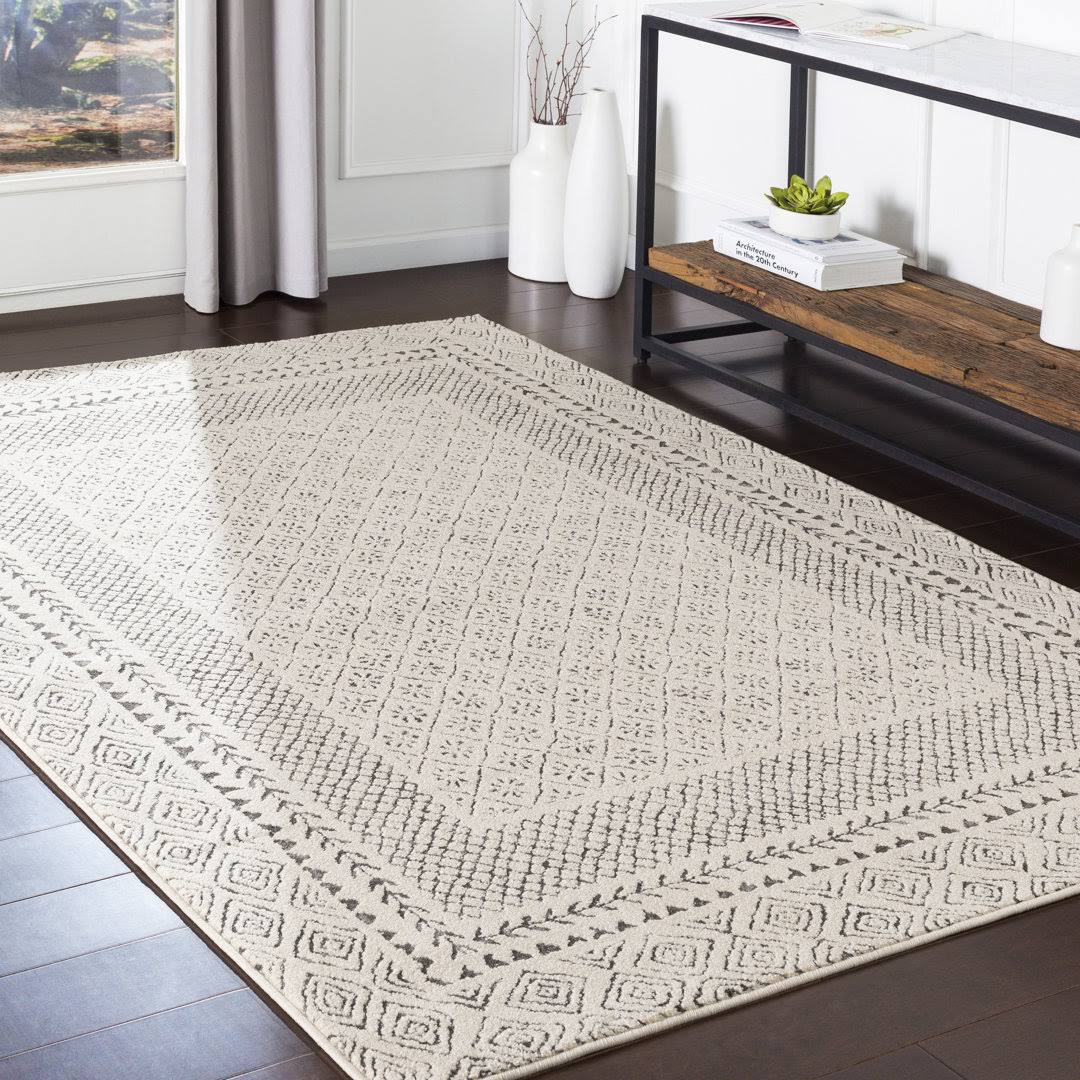 Union Rustic Calvo Gray/Beige Area Rug Size: Rectangle 3'11 inch x 5'7 inch - Product image 1