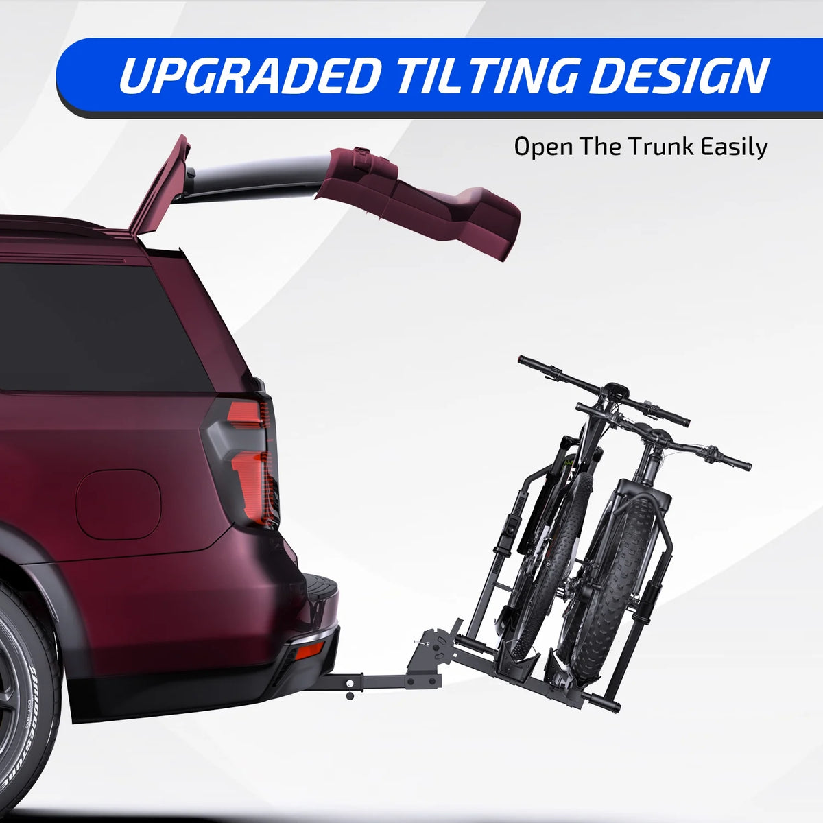 Ozark Trail Premium Platform Steel Bike Rack with 132 lb Load Capacity, 2'' Hitch Receiver E - Product image 3